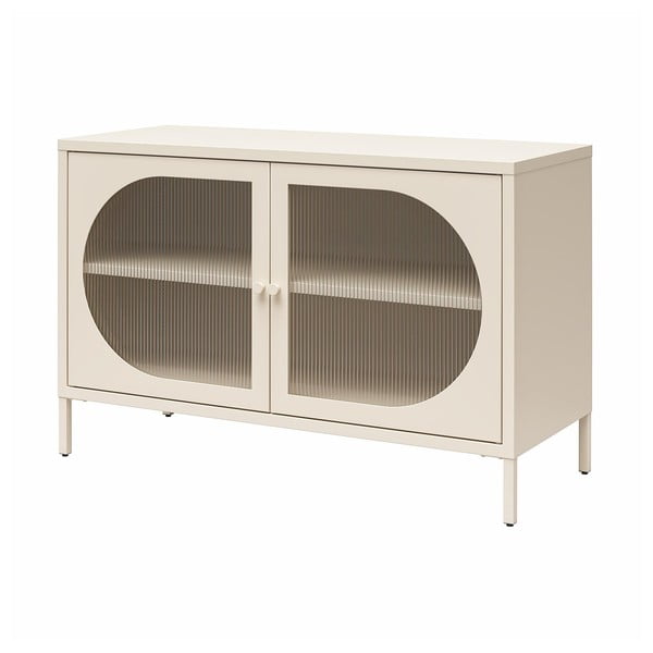 Krémovobiela kovová vitrína 100x64x40 cm Luna – Støraa-image-2