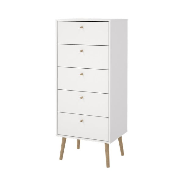 Biela vysoká komoda 50x120 cm Bodo – Tvilum-image-4
