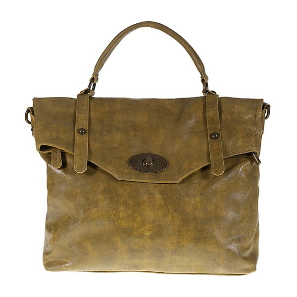 Horčicovožltá kožená kabelka Giulia Bags Alisha