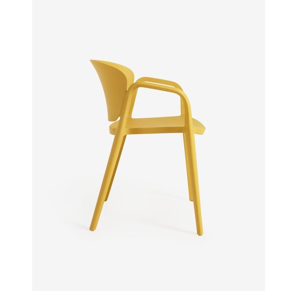 Žltá plastová záhradná stolička Ania – Kave Home-image-3