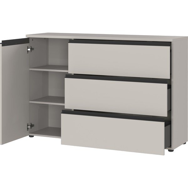 Sivá nízka komoda 135x91 cm Bastia – Germania-image-2