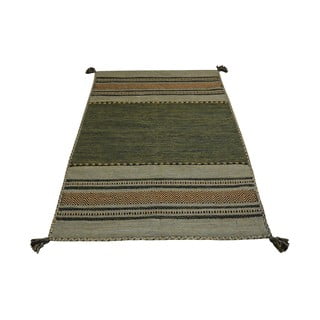 Zelený bavlnený koberec Webtappeti Antique Kilim, 160 x 230 cm