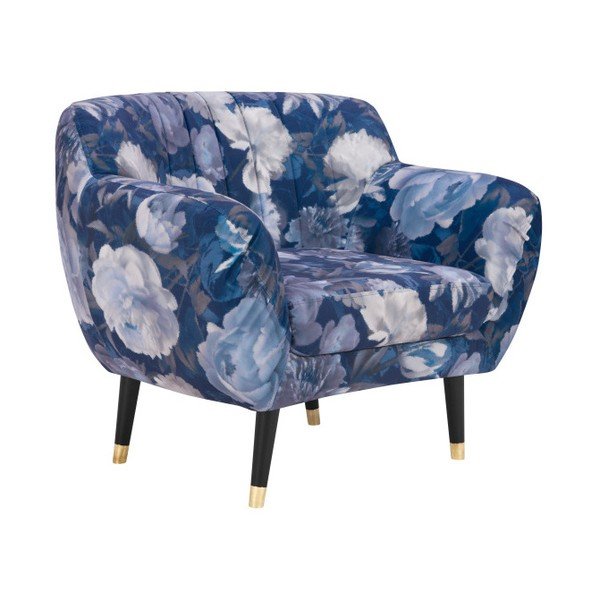 Modré kreslo Mazzini Sofas Benito Floral-image-4