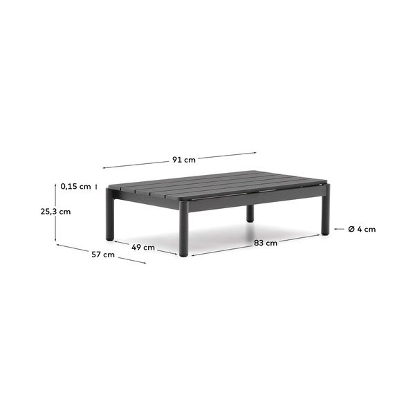 Kovový Záhradný konferenčný stolík 57x91 cm Sorells – Kave Home-image-3