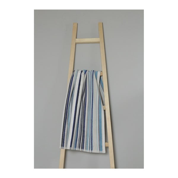 Modrý pruhovaný bavlnený uterák My Home Plus Spa, 50 × 90 cm