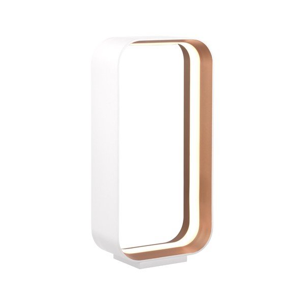 Biela LED stolová lampa s hlasovým ovládaním/s ovládaním pomocou mobilnej aplikácie s kovovým tienidlom (výška  41 cm) Cizione – CINQUE-image-1