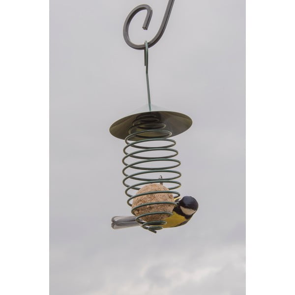 Tmavozelené kovové kŕmidlo so strechou Esschert Design, ⌀ 10,8 cm-image-3