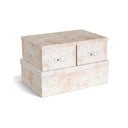 Béžové kartónové úložné boxy v súprave 3 ks s vekom 31x47x15,5 cm Inge Paper Laminate – Bigso