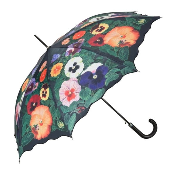 Dáždnik s rúčkou Von Lilienfeld Pansies, ø 100 cm