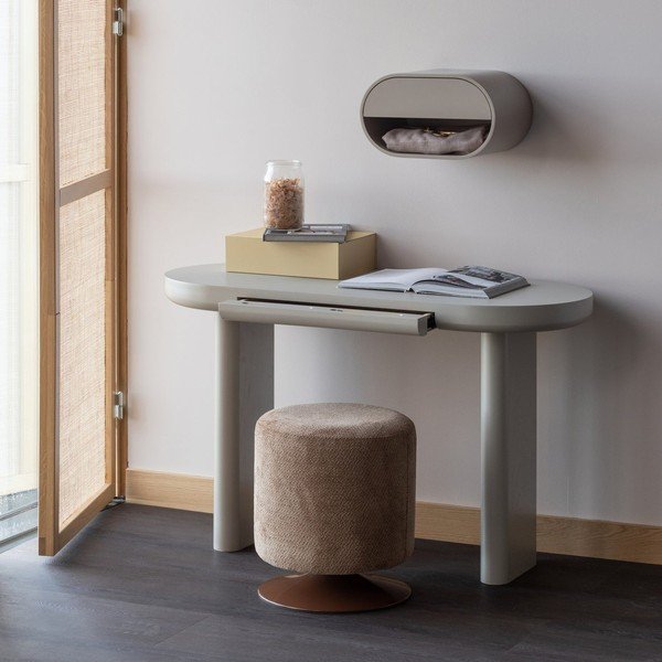 Svetlohnedý taburet z textílie buklé Islen – WOOOD-image-2