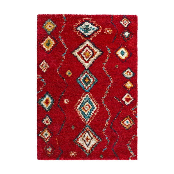 Červený koberec Mint Rugs Geometric, 80 x 150 cm