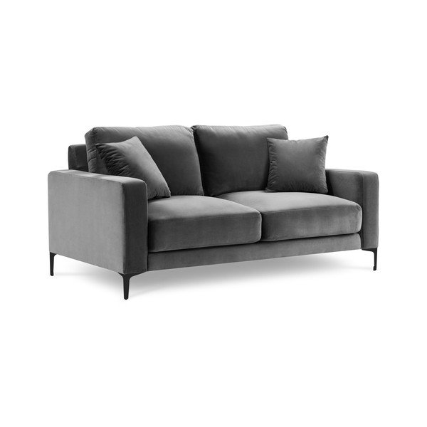 Sivá zamatová pohovka Kooko Home Harmony, 158 cm-image-2