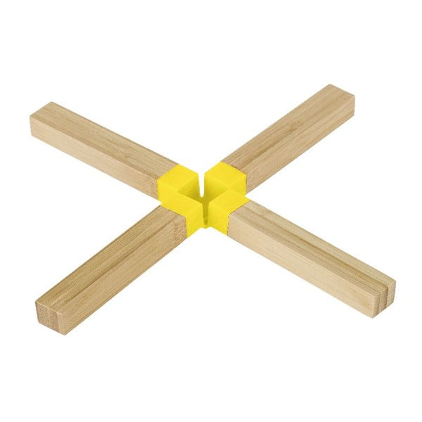 Bambusová podložka pod hrniec Cross Yellow