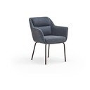 Modré čalúnené jedálenské kreslo s podrúčkami Sadira – Teulat