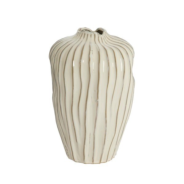Krémovobiela keramická váza (výška  30 cm) Vechhia – Light & Living