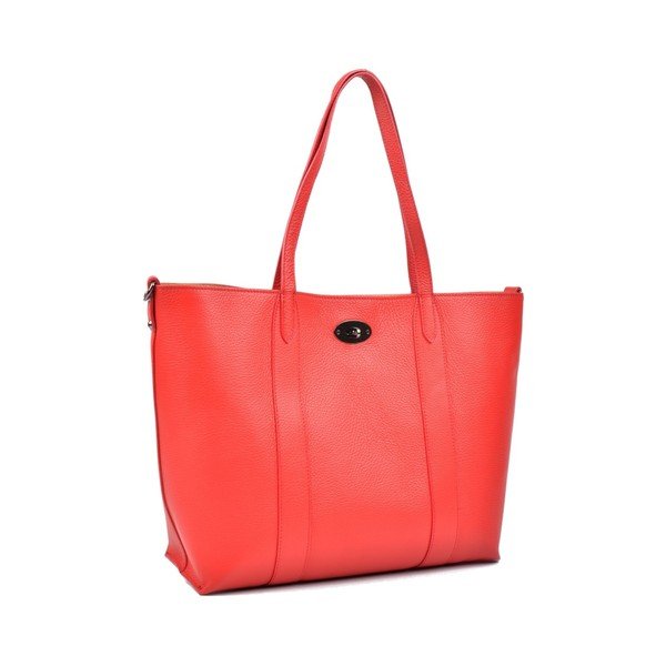 Červená kožená kabelka Carla Ferreri Gala Rosso-image-4