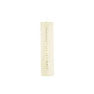 Krémovobiela adventná sviečka s číslami Unipar, doba horenia 98 h