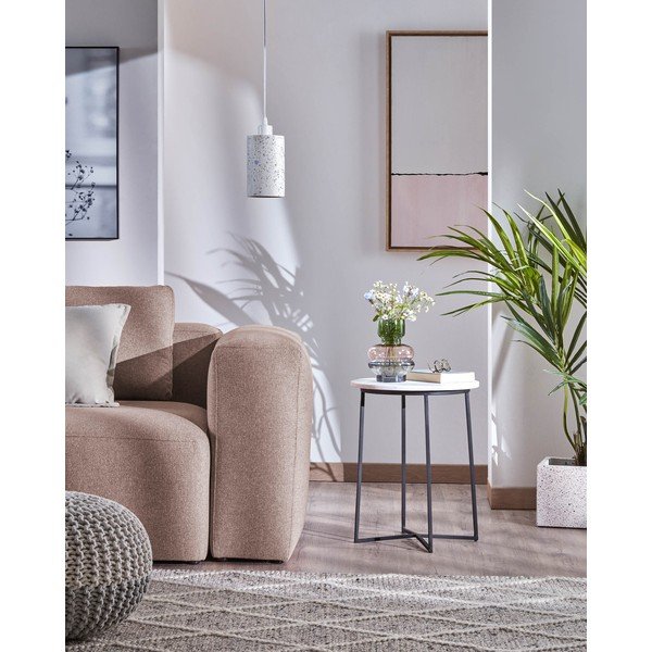 Okrúhly odkladací stolík s mramorovou doskou ø 41 cm Bryson – Kave Home-image-1