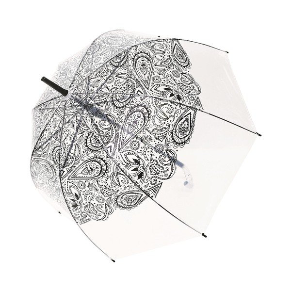 Transparentný tyčový dáždnik odolný proti vetru Ambiance Black Paisley, ⌀ 85 cm-image-2