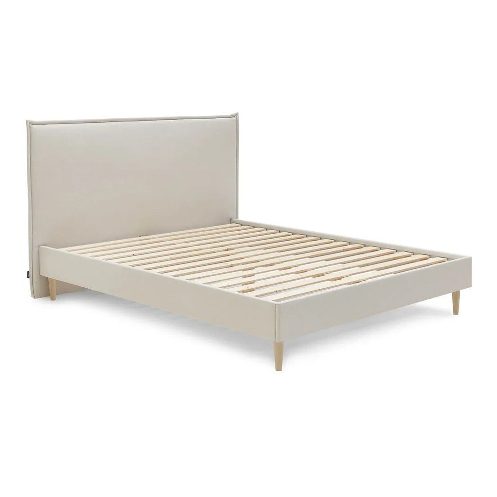 Béžová dvojlôžková posteľ Bobochic Paris Sary Light, 180 x 200 cm