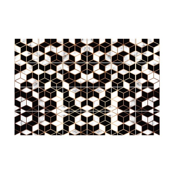 Sada 24 samolepiek na stenu Ambiance Black and Gold Marble, 10 x 10 cm-image-2