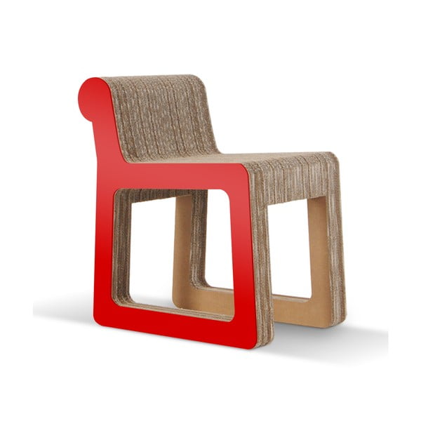 Kartónová stolička Knob Red