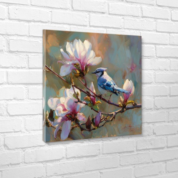Tlačený obraz na plátne 32x32 cm Bluejay & Blossom – Styler-image-4