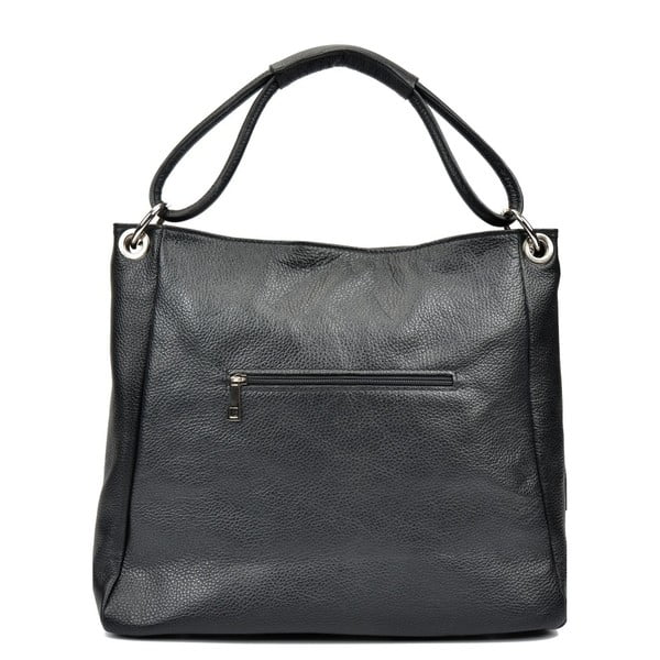 Čierna kožená kabelka Anna Luchini Srumla-image-4