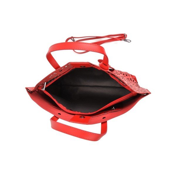 Červená kožená kabelka Mangotti Bags Lulia-image-1