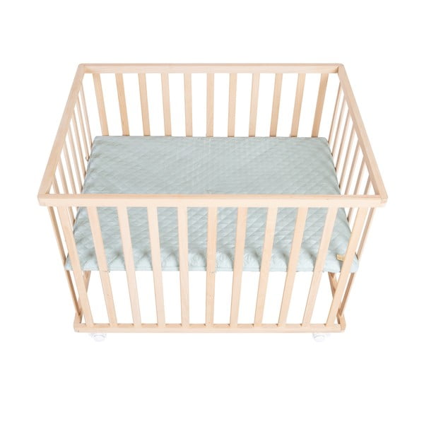 Detská ohrádka s nastaviteľnou výškou/na kolieskach 75x100 cm v prírodnej farbe Style – Roba-image-2