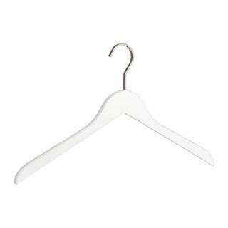 Sada 4 bielych drevených vešiakov na oblečenie Wenko Hanger Blanca