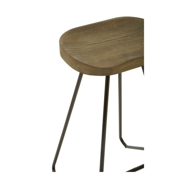 Čierna/v prírodnej farbe barová stolička z brestového dreva (výška sedadla 78 cm) District – Premier Housewares-image-4
