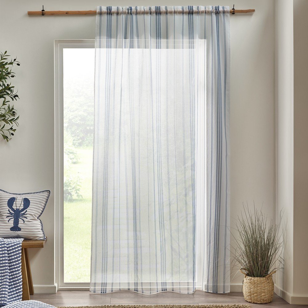 E-shop Biela voálová záclona 140x229 cm Harbour Stripe – Catherine Lansfield