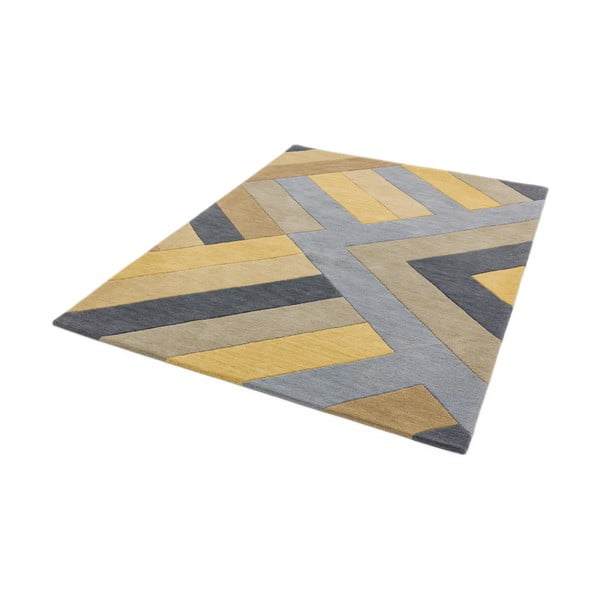 Sivo-žltý koberec Asiatic Carpets Big Zig, 160 x 230 cm-image-1