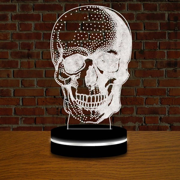 Svetlo s 3D efektom Modern Skull