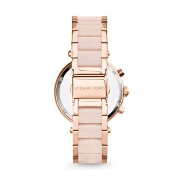 Dámske ružové hodinky s detailmi vo farbe ružového zlata Michael Kors Blush-image-1