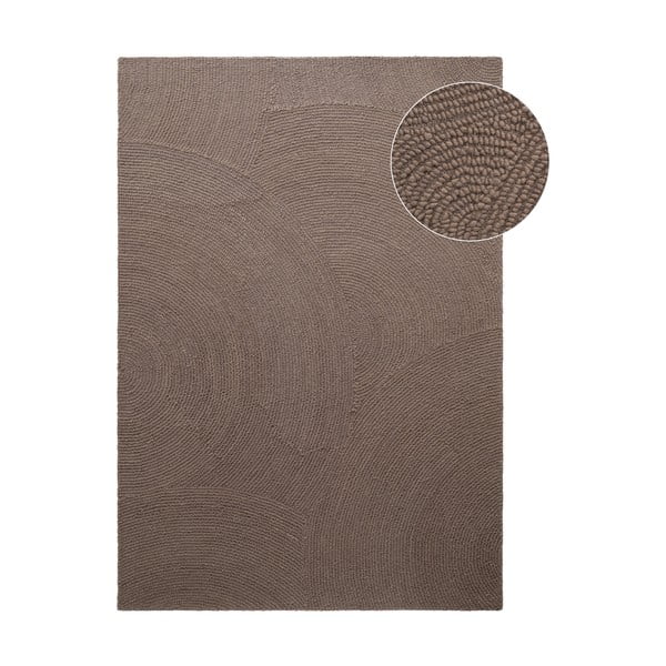 Ručne tkaný vlnený koberec taupe 120x180 cm Eleni Taupe – Hanse Home