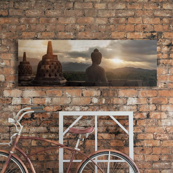 Obraz na plátne OrangeWallz Buddha View, 52 x 156 cm