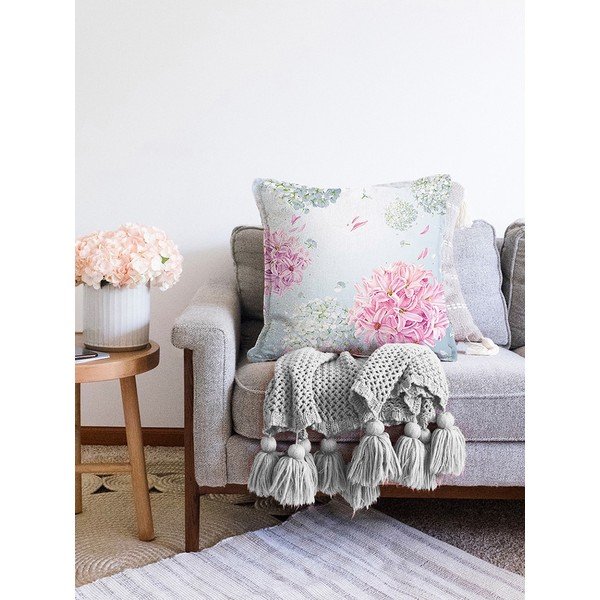 Modrá obliečka na vankúš s prímesou bavlny Minimalist Cushion Covers Peony, 55 x 55 cm-image-2