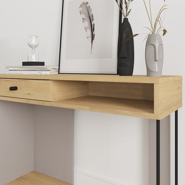 Konzolový stolík s doskou v dubovom dekore 35x100 cm Saturne – Marckeric-image-4