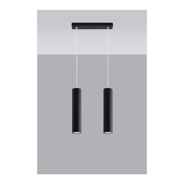 Čierne kovové závesné svietidlo Castro – Sollux-image-3