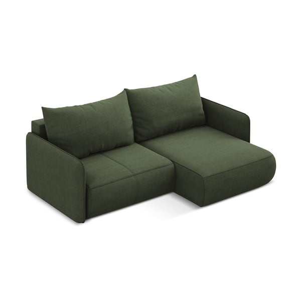 Zelená rozkladacia/s úložným priestorom rohová pohovka (pravý roh) Nanea – Makamii-image-4