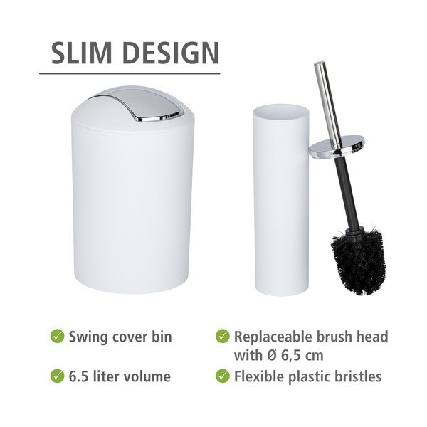 Biela plastová súprava doplnkov do kúpeľne Calvo – Wenko-image-3