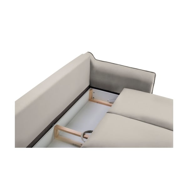 Béžová zamatová rozkladacia pohovka Kooko Home Basso-image-4