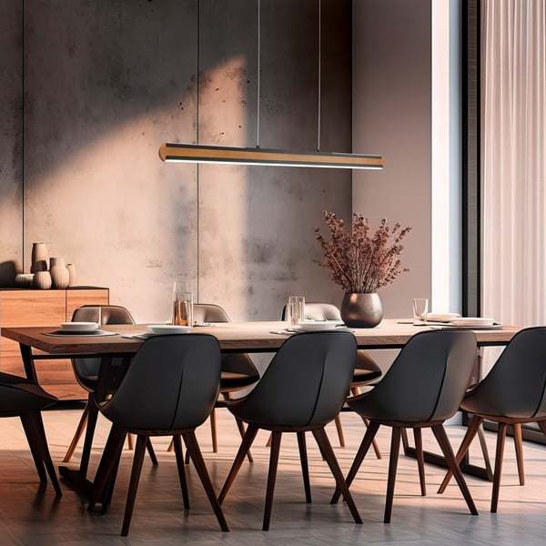 LED závesné svietidlo v čierno-prírodnej farbe Deacon – Trio-image-2