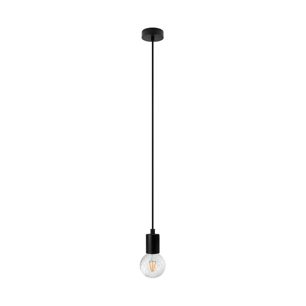 Čierne závesné svietidlo so žiarovkou Bulb Attack Cero Basic Globe Clear