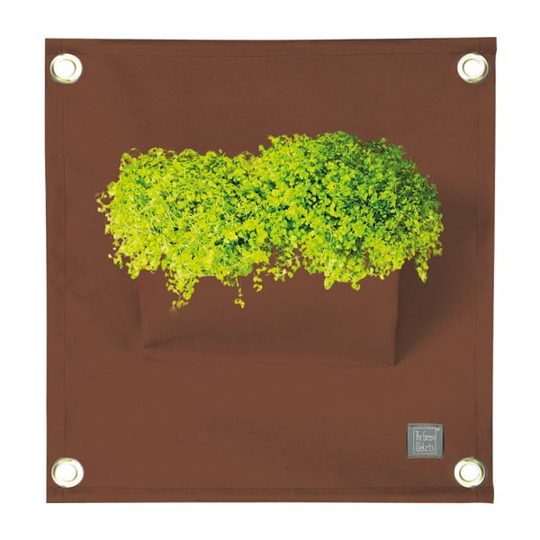 Hnedý závesný kvetináč The Green Pockets Amma, 45 × 50 cm