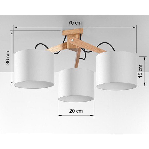 Biele stropné svietidlo Sollux Donna, dĺžka 70 cm-image-2