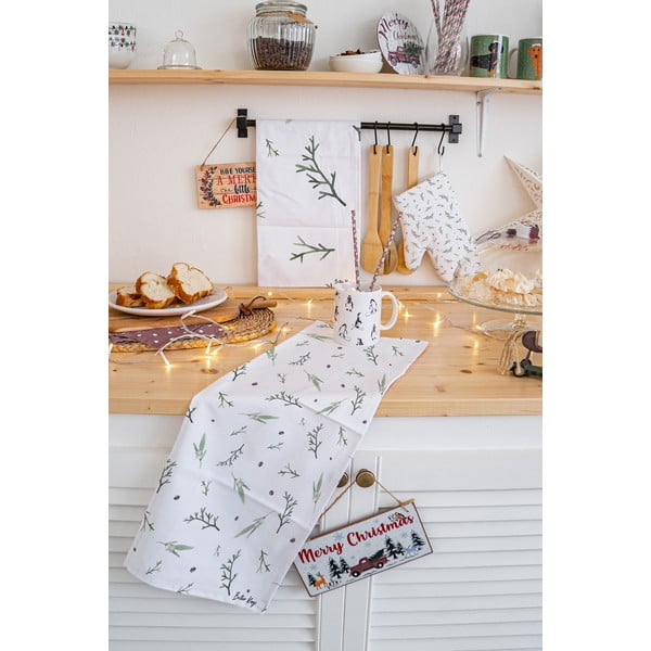 Vianočné bavlnené utierky v súprave 2 ks 50x70 cm Delicate Green – Butter Kings-image-1