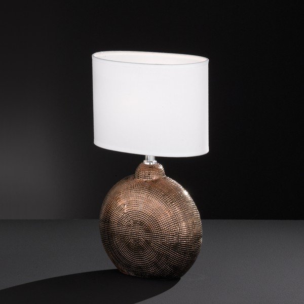 Bielo-hnedá stolová lampa Fischer & Honsel Foro, výška 36 cm-image-2